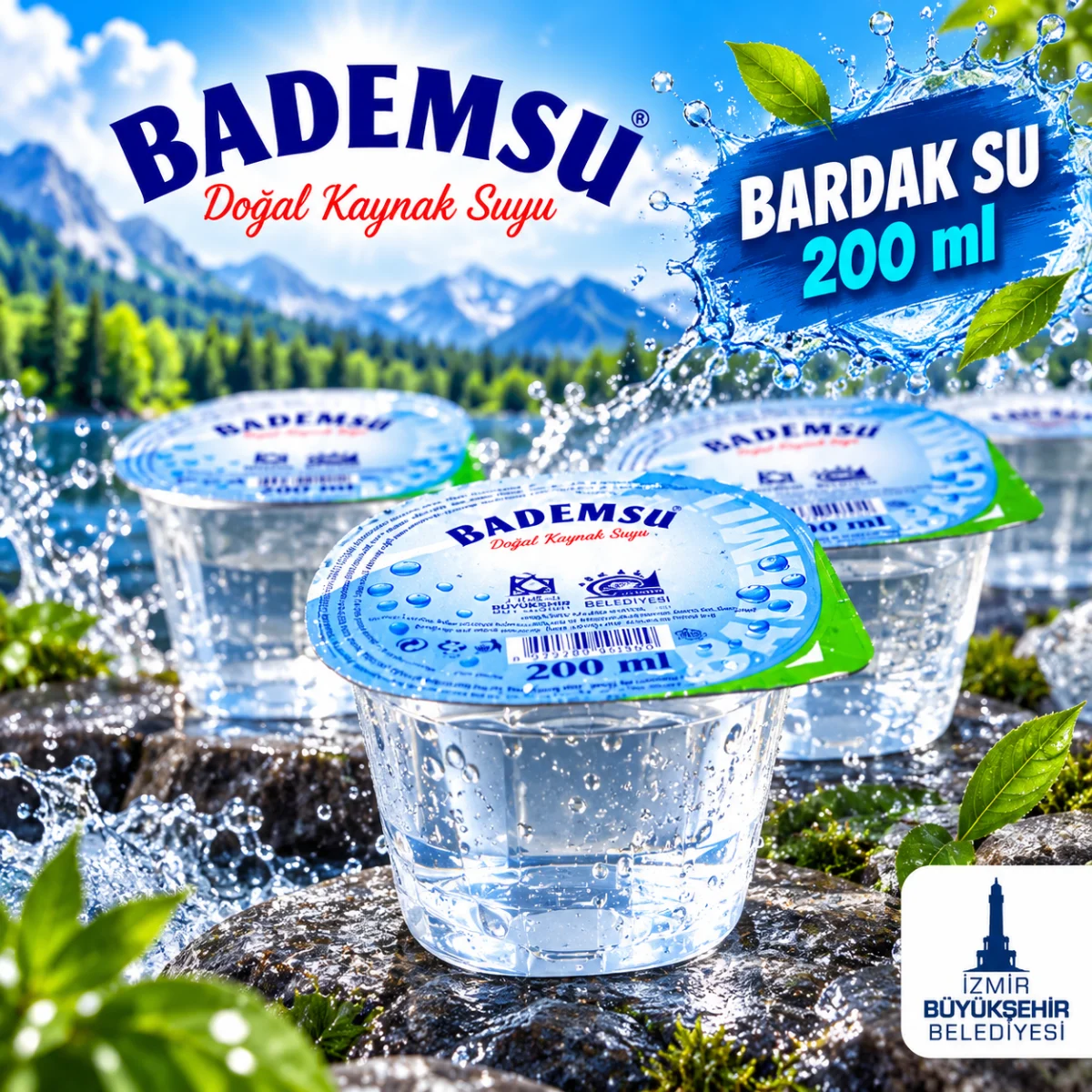 BademSu 6 x 200 ML Koli Bardak Su